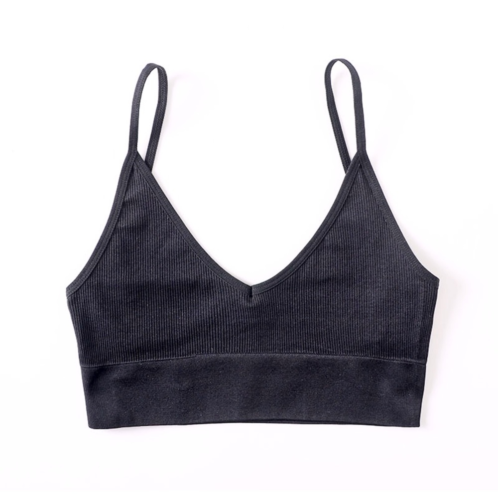Gray ribbed bralette